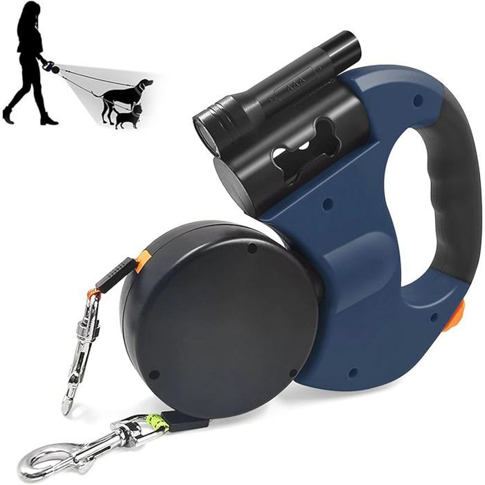 Comparer les prix de Laisse pour Chien Laisse Chien Enrouleur Double Laisse pour 2 Chiens Laisse Rétractable Chien Enrouleur Extensible LAISSE