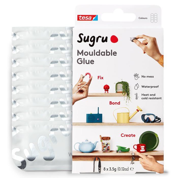 Pâte Fixante Polyvalente - Tesa - Sugru - Blanc - Lot de 8 x 3.5 g