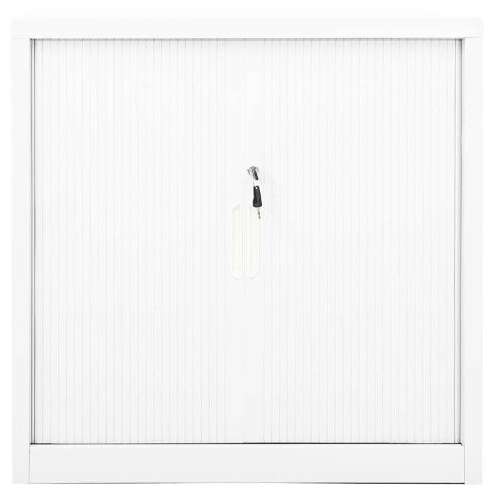 Blanc Armoire à portes coulissantes CLARENCE pour bureau Blanc 90x40x90 cm Acier LV2292 Blanc Armoire à portes coulissantes CLARENCE pour bureau Blanc 90x40x90 cm Acier LV2292