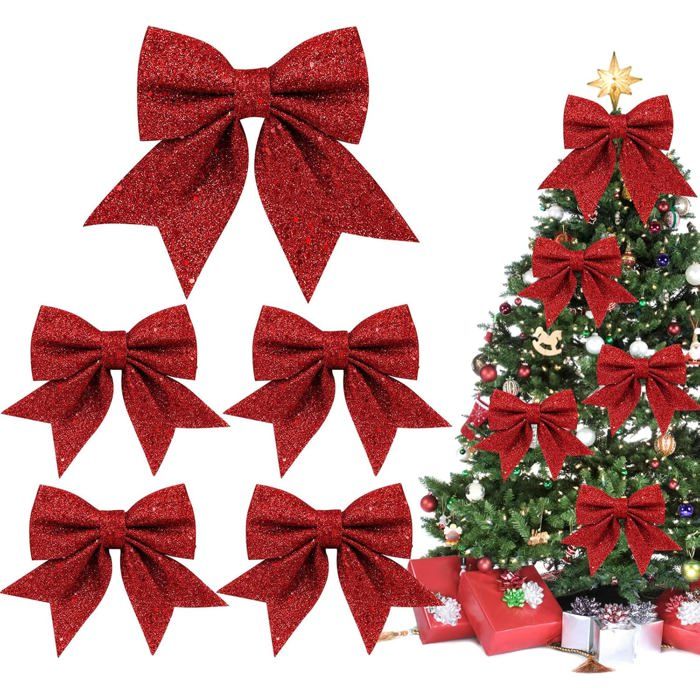 Nœud Géant Velours Rouge Pour Sapin De Noël - 50 X 38 Cm, Queue 3 M - Décoration Murale, Couronne