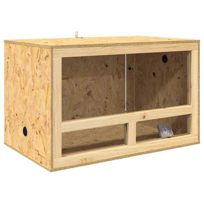 Terrarium en OSB - vidaxl - 80x50x50 cm - Marron - Usage intérieur - Thermomètre inclus - Assemblage requis - Durable
