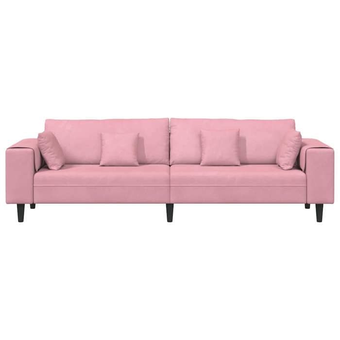 Promotion janvier Canapé en velours - mango - Sofa double - avec coussin Rose 209 cm Velours SS21