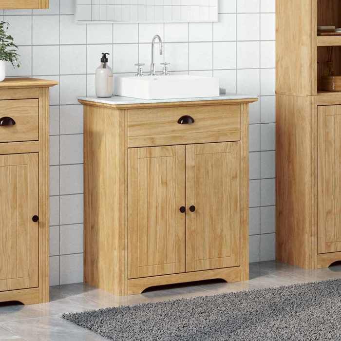 (ON SALE) Cabinet de salle de bain moderne - Cabinet WC/salle de bain - BODO Marron miel 70 x 35 x 80 cm EU5755187