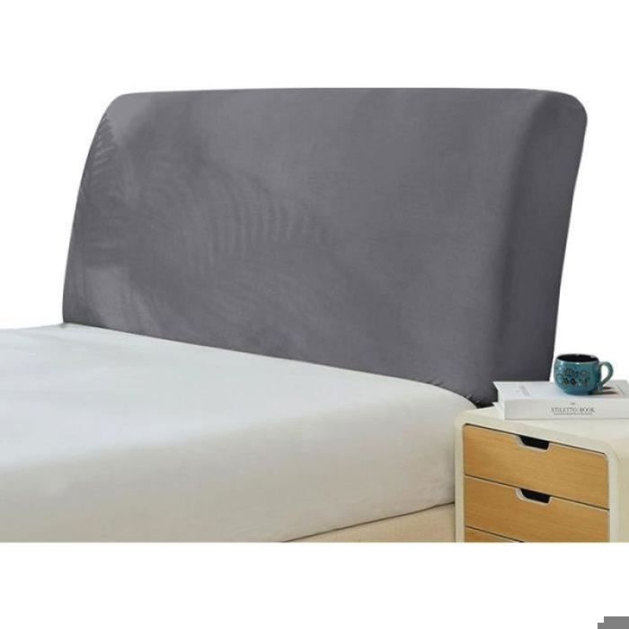 Housse de tête de lit - Tissu Velours Stretch - Gris Clair - 150-170 cm - Protecteur Antipoussière Gris Clair