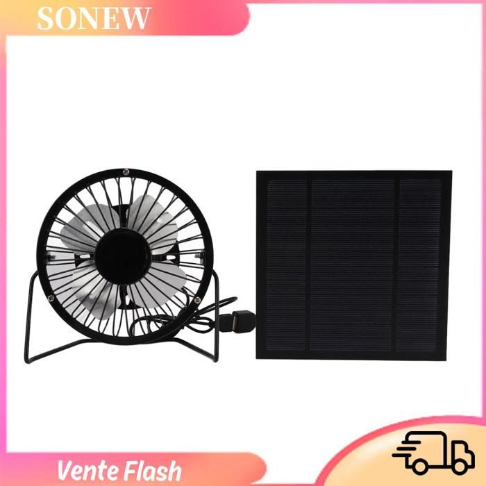 Ventilateur en fer USB à énergie solaire 5W Mini ventilateur à prise USB avec panneau en silicium monocristallin pour la maison