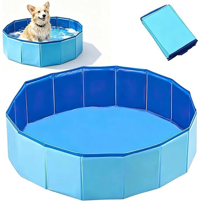 Piscine pliable pour chien - 50 x 10 cm - Piscine pliable en PVC épais - Pour petits chiens et chats BASSIN POUR ANIMAL