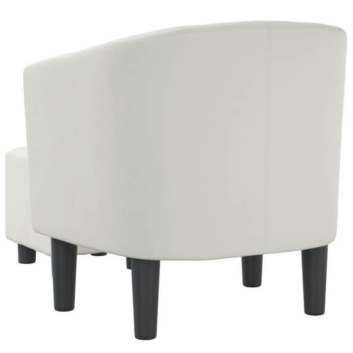 Fauteuil cabriolet avec repose-pied blanc similicuir_2 ans garantie_87926