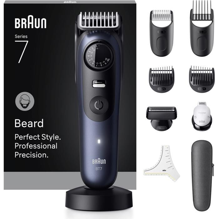 Tondeuse Homme Braun BeardTrimmer 7 80789809 Sans Fil 120min 40 Longueurs 5 Sabots Étanche - vue 1