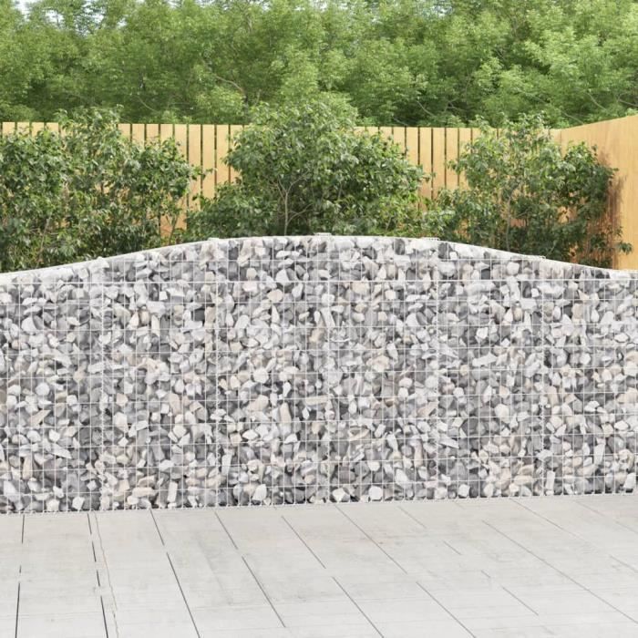 Mur de soutènement en gabion - AKOZON - BLL Panier de gabions arqué - Fer galvanisé - 400x30x100/120 cm