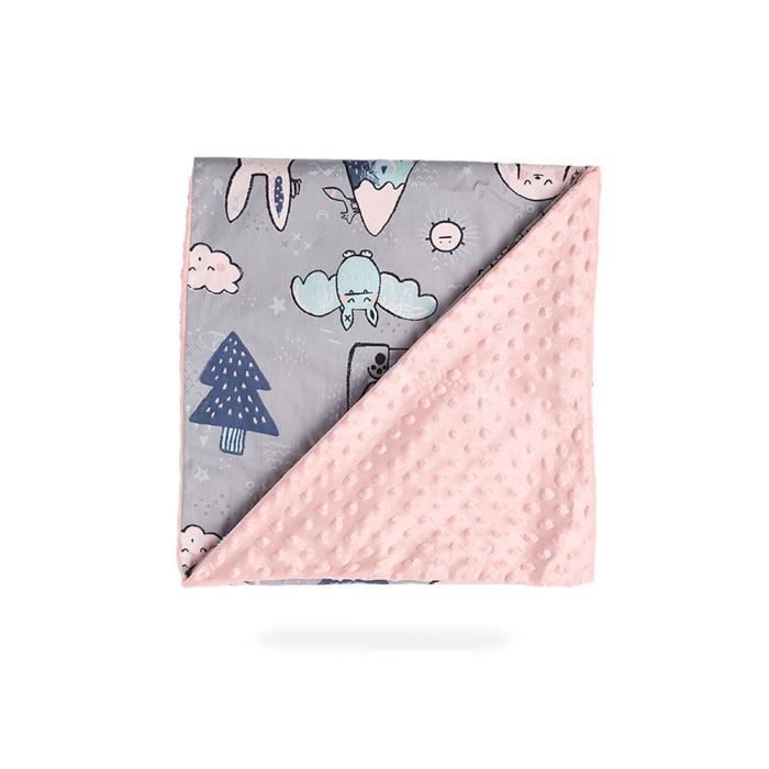 Interbaby - PD001 Couverture Bébé Bulle + Doudou Ours Blanc - Ensemble Cadeau Doux Et Réconfortant Pour Nouveau-Né