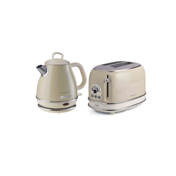 Pack ARIETE Bouilloire électrique + Grille Pain Acier Vintage Rétro