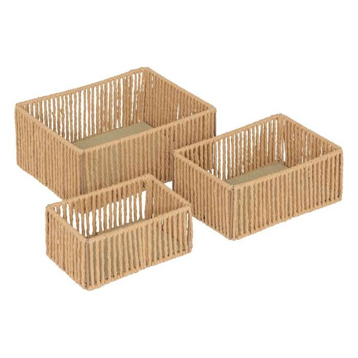 Lot de 3 paniers Ali marron S/M/L - Atmosphera Créateur dintérieur Lot de 3 paniers Ali marron S/M/L - Atmosphera Créateur dintérieur