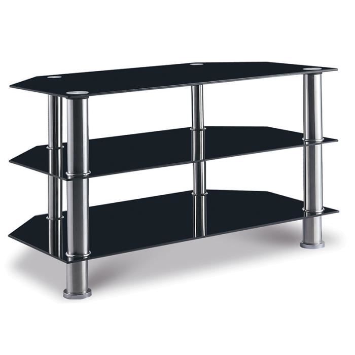 Meuble Tv En Verre Noir Achat Vente Meuble Tv Meuble Tv En