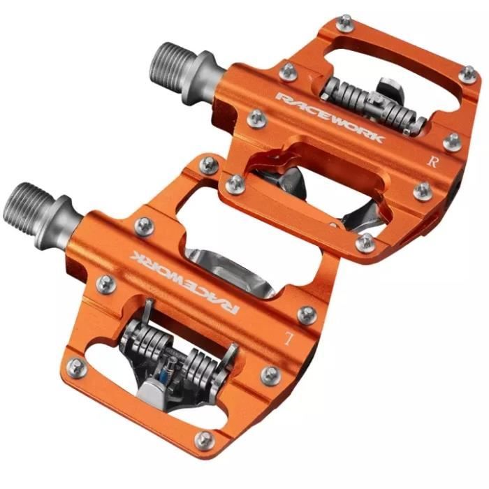 M213 Orange RACEasy Pedales mixtes pour repose pieds de velo Repose pieds de velo VTT Clip VTT Assistan Cdiscount Sport