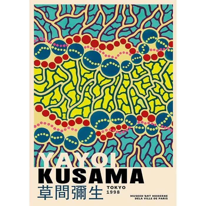 Toile Décorative Abstraite Inspirée De Yayoi Kusama – 50x100cm, Décoration Murale Moderne - 6