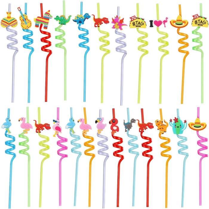 Samulee 60 Pièces Pailles Plastique Dures, Pailles Plastique Reutilisable, Paille pour Smoothies, Jus, Cocktails, Boissons Chaudes (0.73 cm de diamètre, 23 cm de long