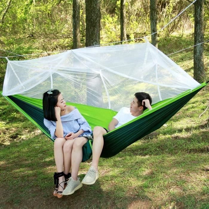 Tente Hamac 1 Personne Avec Moustiquaire – Vert – Imperméable Pour Randonnée Et Camping