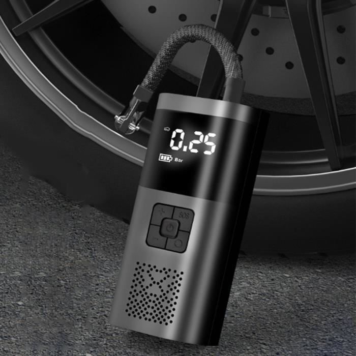 Compresseur d'air portable-2*2000mAh-USB rechargeable-Gonfleur de pneus sans fil-Pompe de gonflage pour voiture, motos