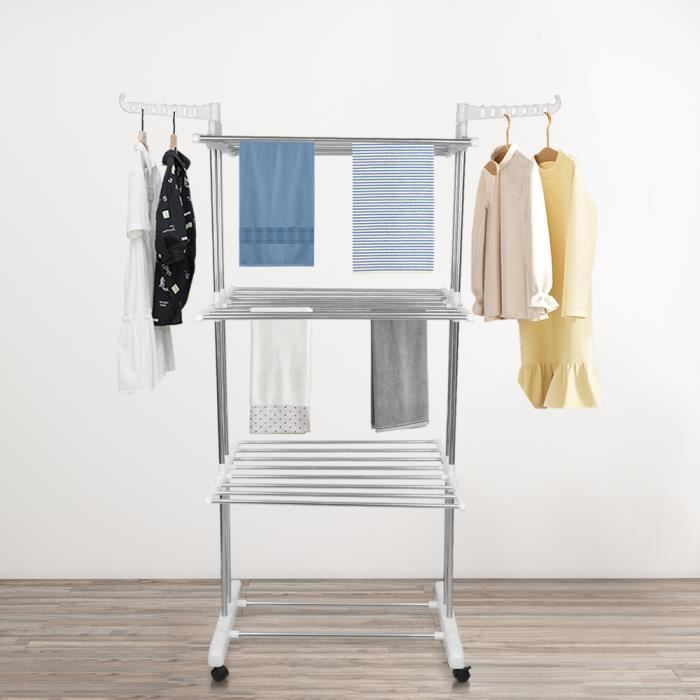 Séchoir Suspendu 8 étages Fycooler - Diamètre 60 Cm - Fermetures éclair - Pour Herbes, Légumes, Vêtements - Pliable Et Lavable