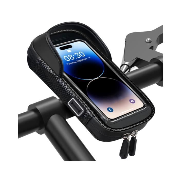 Support Téléphone Vélo étanche - Pochette Guidon Pour Smartphone 5,5 à 7 Pouces - Compatible IPhone, Samsung, Xiaomi