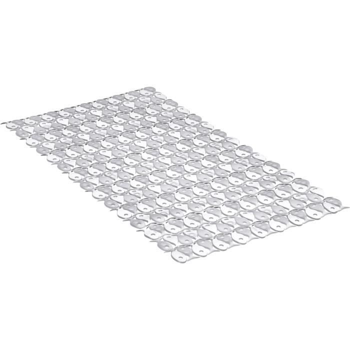 Tapis De Douche Antidérapant Triangulaire PVC Avec Ventouses - Blanc 54x54 Cm | Antimoisissure, Trou De Drainage, Confort Et Sécurité Pour Baignoire