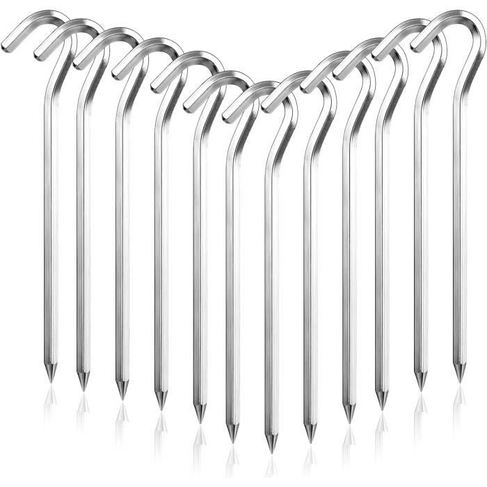 Maxtachi Piquets De Tente 12 Pièces - Alliage Aluminium, 18 Cm, Hexagonaux, Anti-Vent Pour Camping
