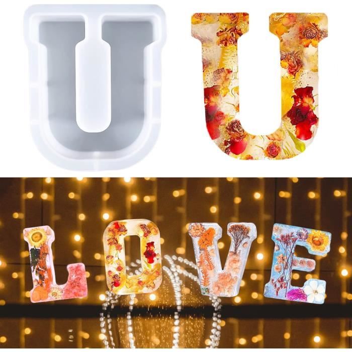 KERDEJAR Autocollant De Remplissage époxy, 5Pcs 3mm Lettres De L'alphabet Chunky Glitter Résine époxy Autocollants Décoratifs Lettres Anglaises