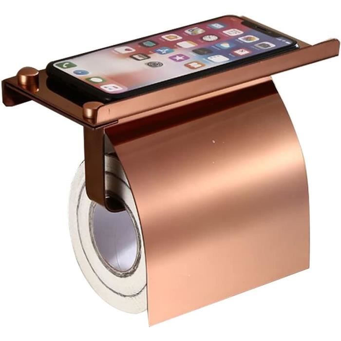Ywei Porte-rouleau de Papier Toilette WC avec Porte de Téléphone CUIVRE
