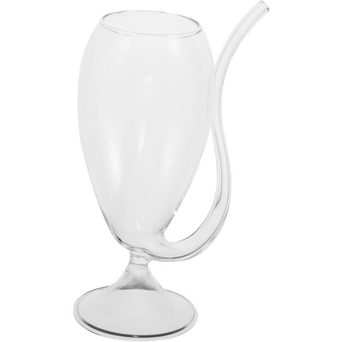 Ciieeo Verre à Cocktail En Forme De Cerf - Gobelet Design 15cm Pour Vin, Bière, Jus | Verre Et Fer Noir