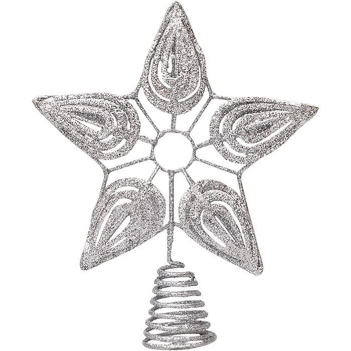 Étoile De Noël Argentée - Pointe Pour Sapin Traditionnelle Et Symbolique