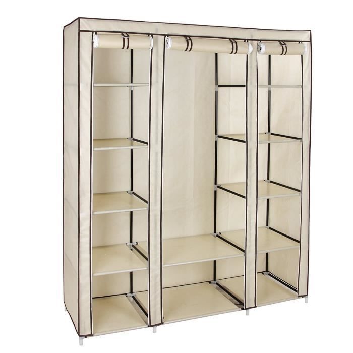 XXL Armoire de rangement Penderie dressing en tissu intissé 175 x 150 x