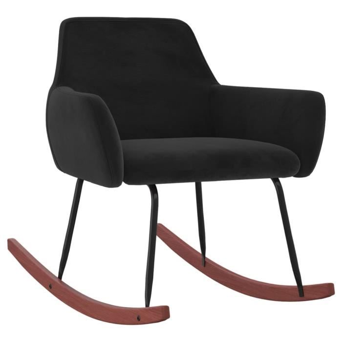 fauteuil à bascule-chaise tv de salon best-home - contemporain - noir velours