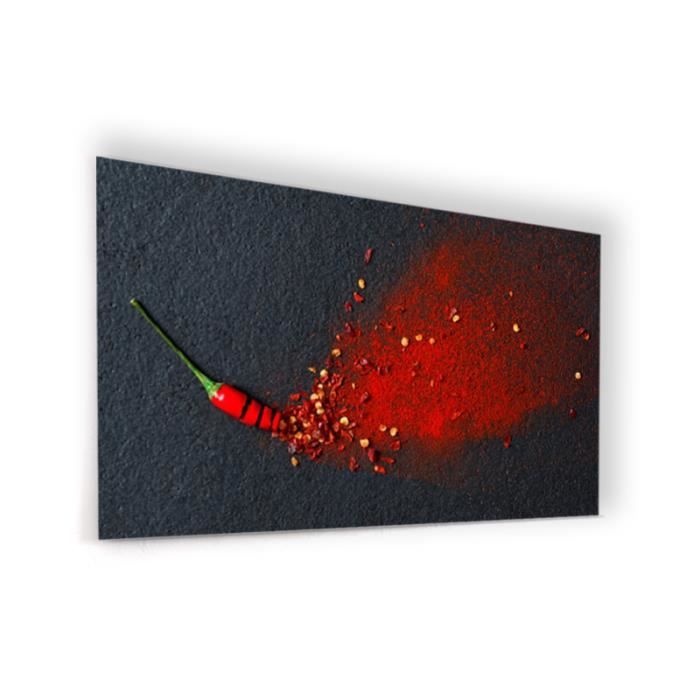 Fond De Hotte Piment Rouge Et Ardoise En Panneau Composite Aluminium L 120 X H 70 Cm Achat Vente Credence Fond De Hotte Piment Rouge Cdiscount