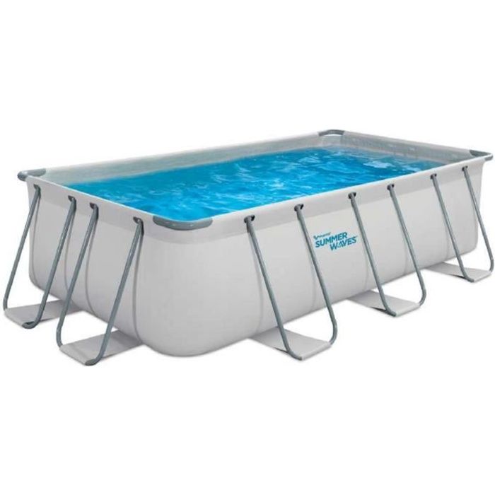 piscine tubulaire rectangulaire 4x2x1m summer waves cdiscount jardin
