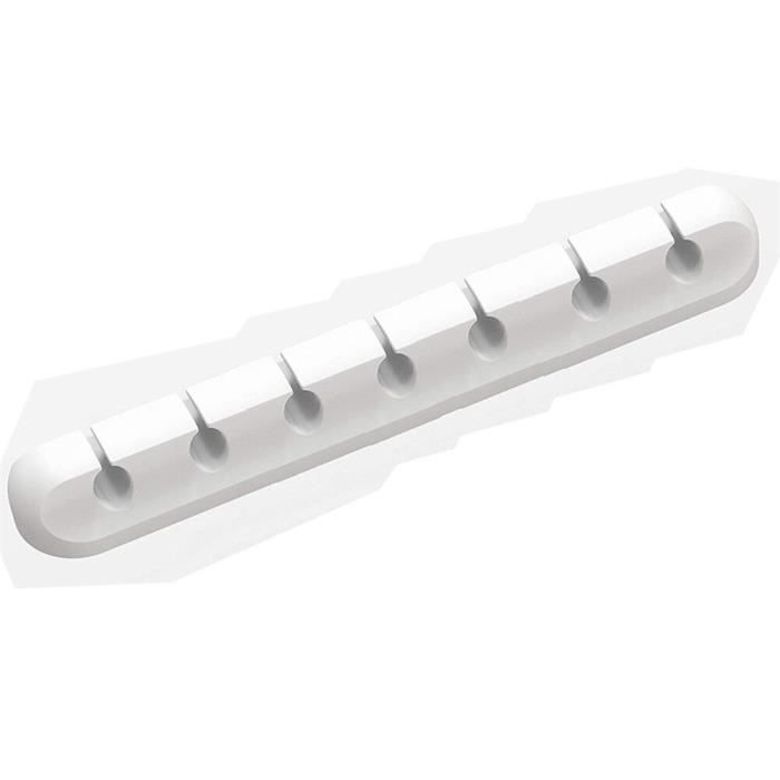 1pc 7 clips white -Enrouleur de câble adhésif en Silicone, 1 à 3 pièces, support de câble de couleur unie, organisateur de fil enve