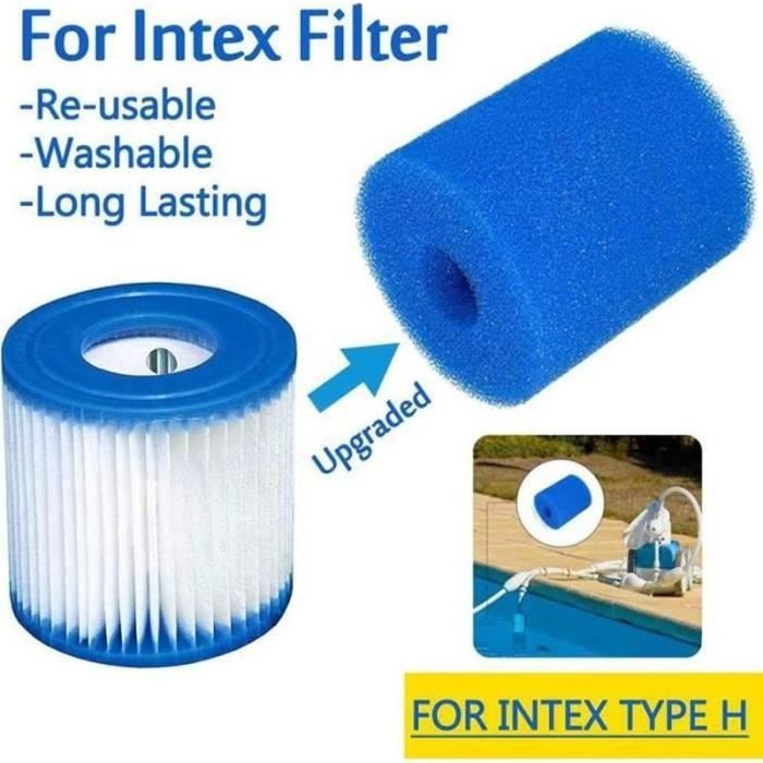 Filtre Piscine Intex Type B En Mousse Réutilisable - Cartouche éponge Lavable 14,5x4,5x25,4 Cm - Économique Et écologique