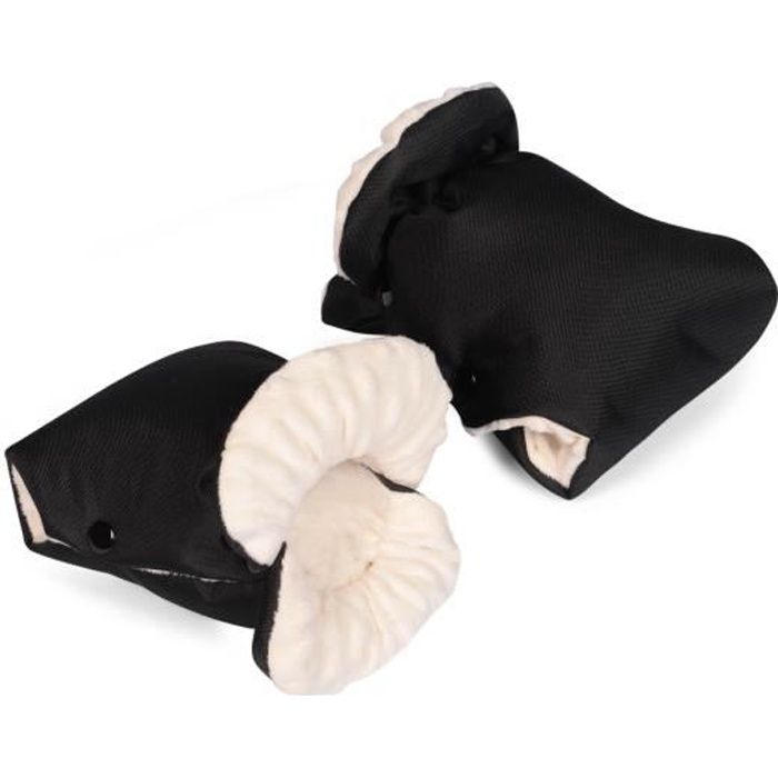 Manchons Pour Poussette - Imperméables, Coupe-vent, épais - Taille Universelle Avec Boutons-pression - Noir