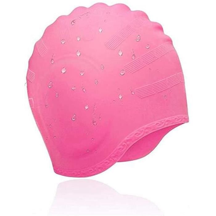 Bonnet De Bain Femme Élastique Imperméable - Tissu Nylon Coloré - Pour Cheveux Longs - DECOMELODY