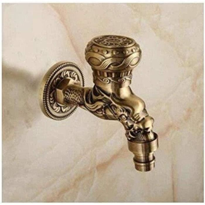 Robinet Vintage En Alliage Cuivre - Style Antique Pour Jardin, Cuisine, Salle De Bain - Design Sculpté Cyan