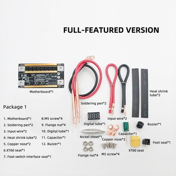 Fer a souder,Soudeur par points portable 12V, Kit de bricolage, batterie au  Lithium 18650, Machine à souder par - Fully functional