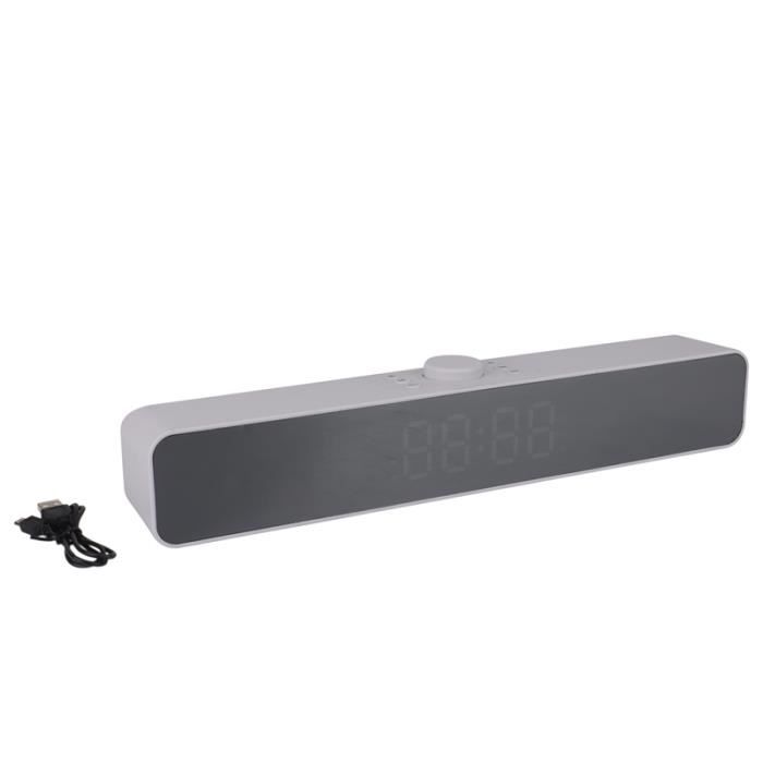 BLANCHE - Sound Bar With Alarm Clock And LED Light,Wireless Bluetooth Speaker,Home Audio Sound Bars For TV Sm