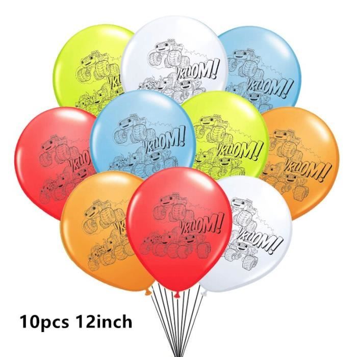 Ballon De Baudruche Decoration D Anniversaire Pour Garcon Et Fille 10 Pieces Voiture De Course Voiture En Latex Type 10pcs I Cdiscount Maison