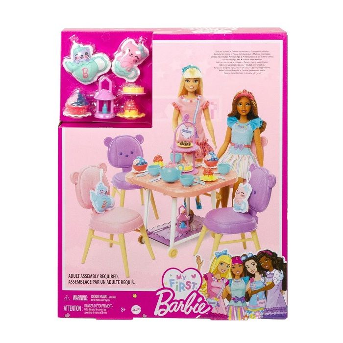 Pour Barbie Ma Premiere poupee Coffret Repas Gouter Patisserie Avec table chariot chaises ours accessoires Set Fille et Carte Cdiscount Jeux Jouets