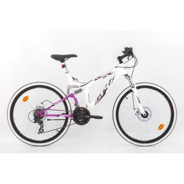 VTT 26 Tout Suspendu Femme quip de 21 Vitesses Shimano TX35