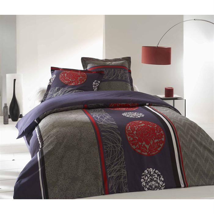 Parure Housse 220x240 + 2 Taies MISSADA Gris - Achat ...