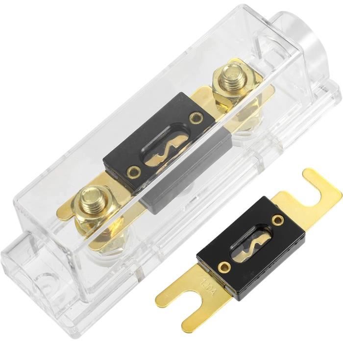 Porte-fusible ANL Avec 2 Fusibles 175A - Compatible Câbles 0/4/8/10 Gauge - Pour Installation Audio Voiture - 10
