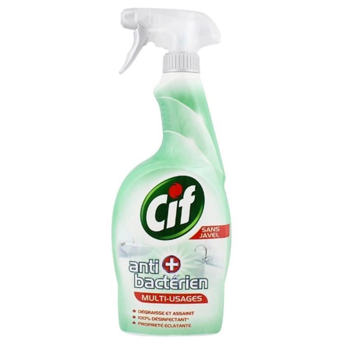 Cif Spray “Antibactérien” Multi-Usages Sans Javel 750ml (lot de 4) -  Cdiscount Maison