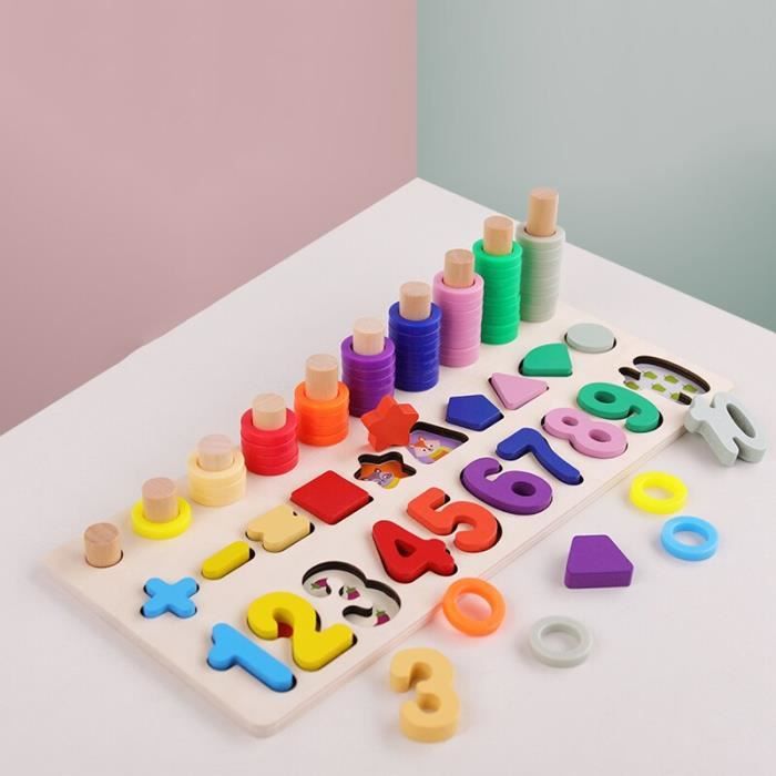 Jouets éducatifs en bois Montessori pour bébé 4 pour 1 ensemble avec boîte de permanence d'objet, tirelire et jeu de récolte de carottes