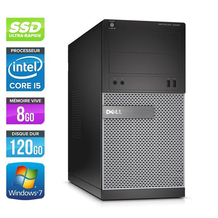 Pc de bureau Dell Optiplex 3020 Tour - i5 - 8Go - 120Go SSD -W7 - Dell