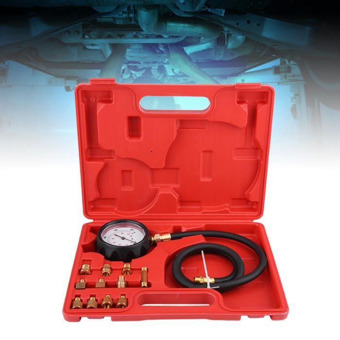 Testeur Pression D'huile Moteur - Jauge 0-140 PSI, 10 Adaptateurs, Pour Voitures Et Motos